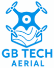 gb tech aerial drone mapping logo – blue transparent