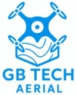 gb tech aerial drone mapping logo – blue transparent